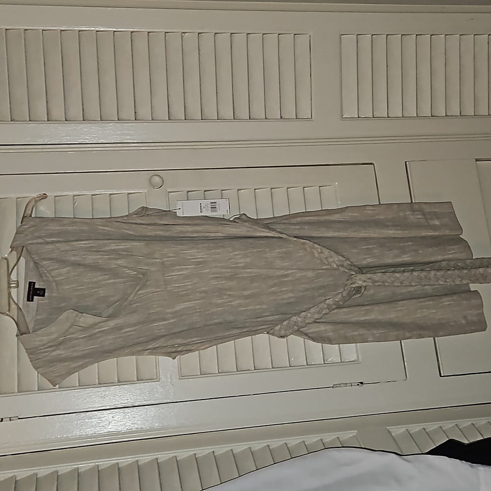 Dana Buchman sleeveless beige 55%linen and 45% cotton dress